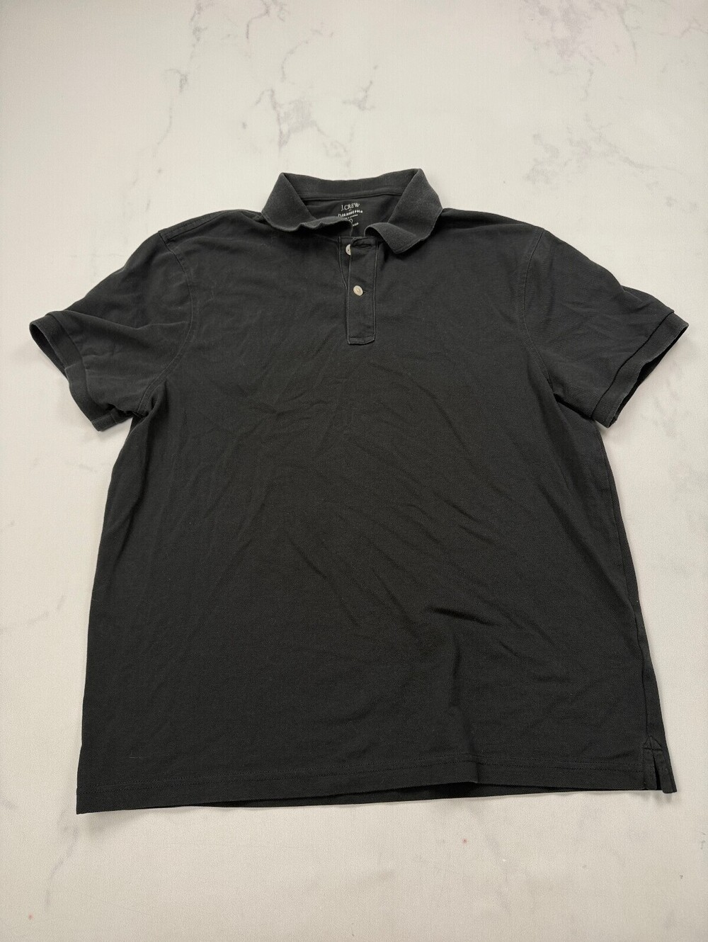 J.Crew Flex Piqué Polo Shirt Black Contemporary Iconic - Mens L